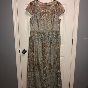 Short sleeve metallic dress - ADRIANNA PAPELL